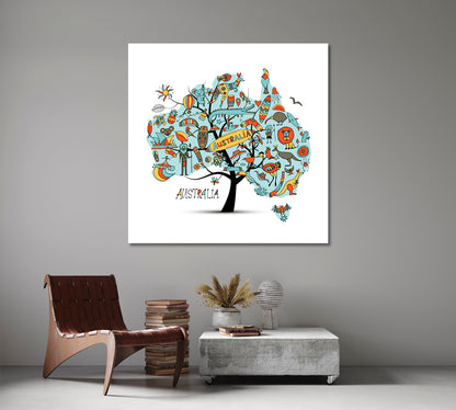 Australian Map Tree Posters, Flags Giclee Print Artesty   