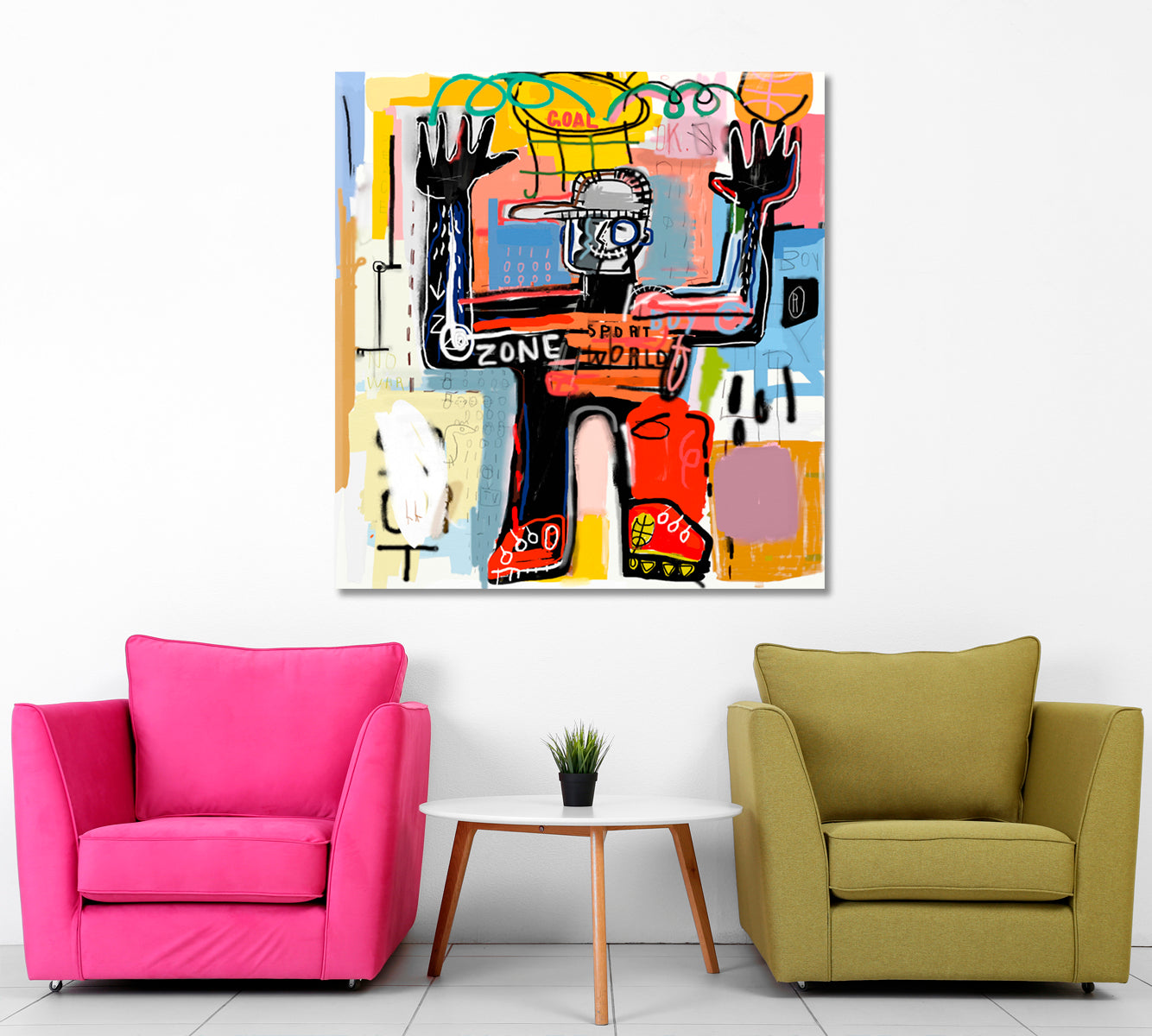 BASKETBALL Inspired by Basquiat Street Art Punk Graffiti Contemporary Art Artesty   