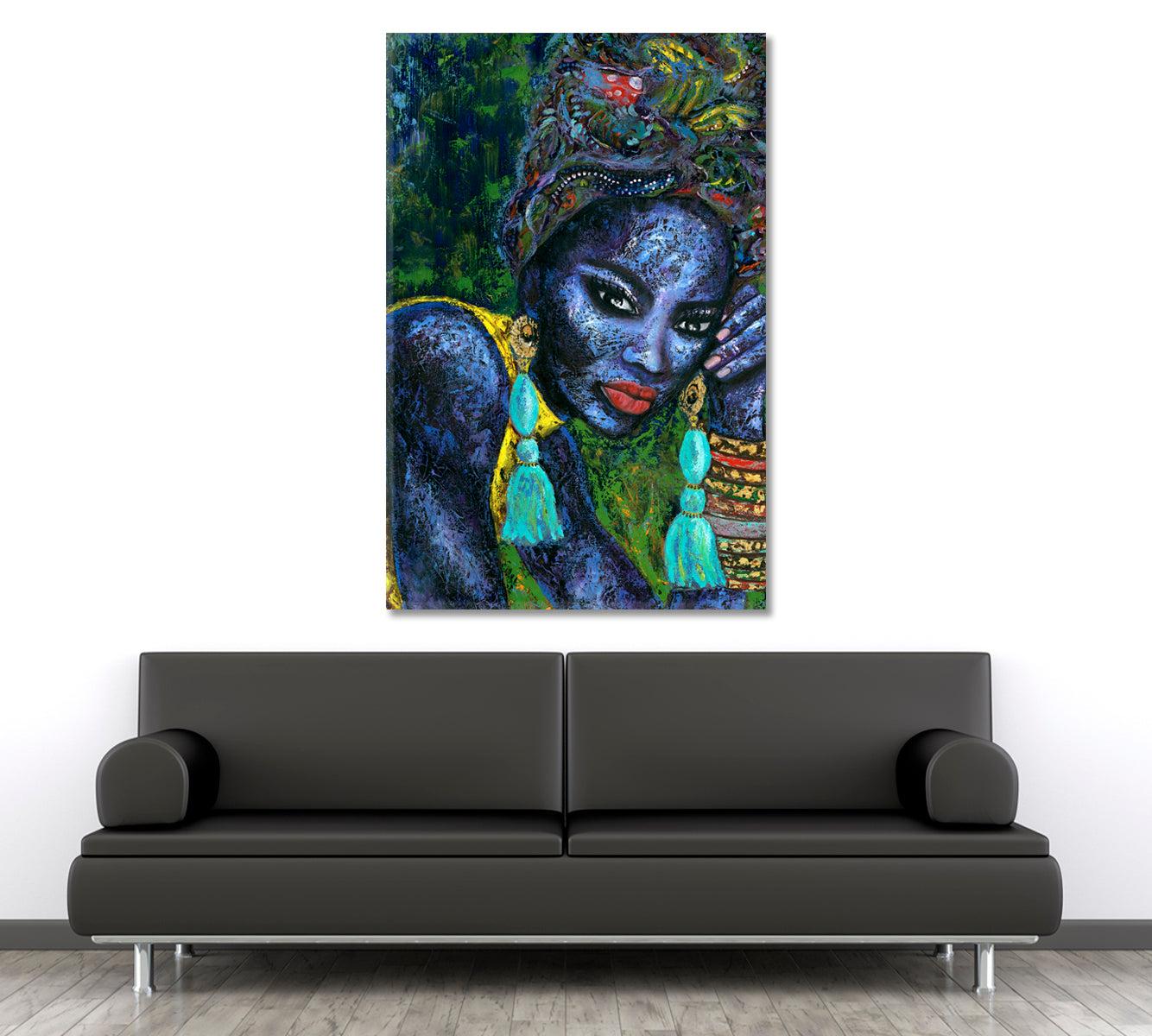 MISS SADE FLAME Beautiful Black Woman African Style Canvas Print Artesty   