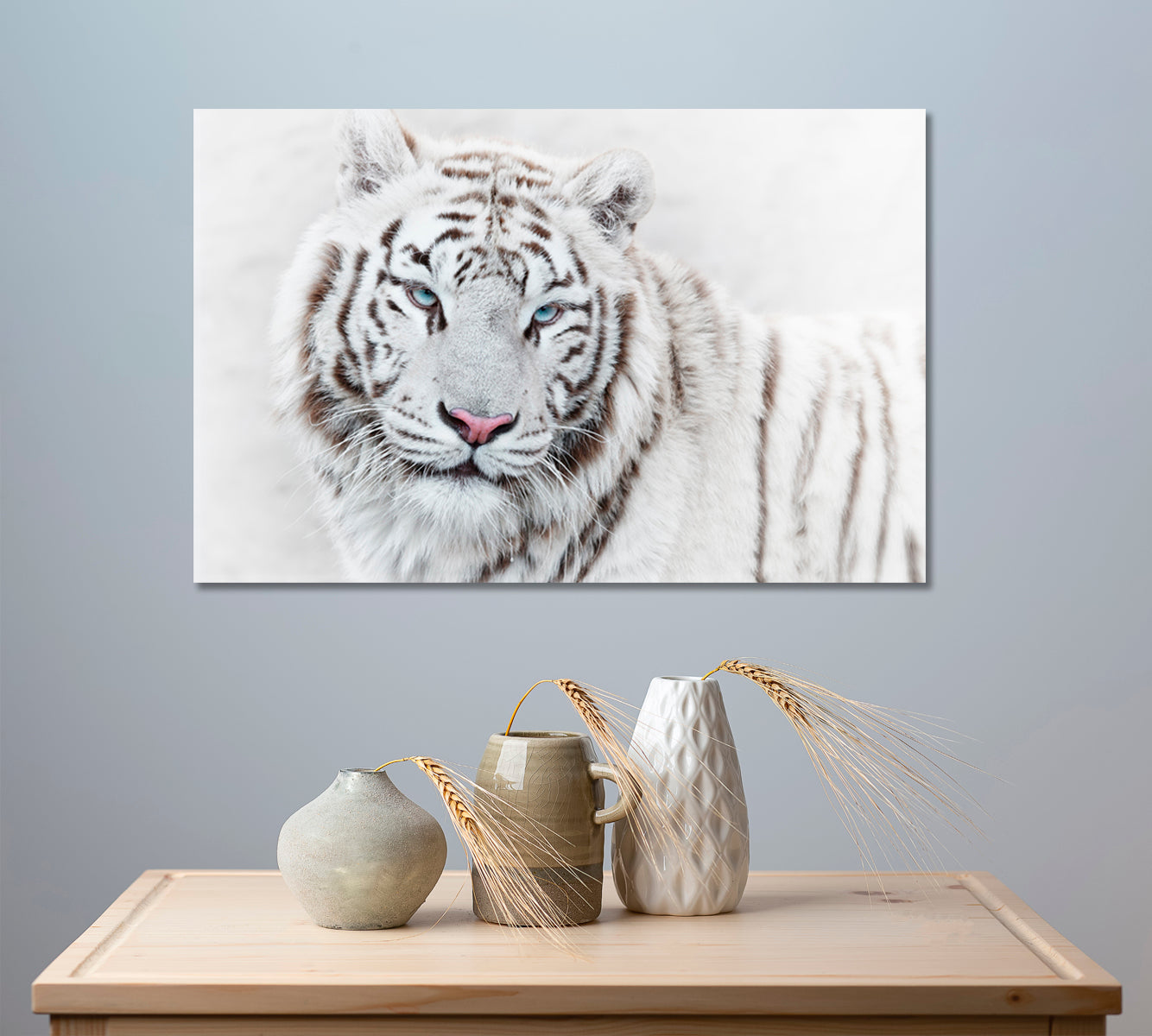 Beautiful Mighty White Tiger Animals Canvas Print Artesty   