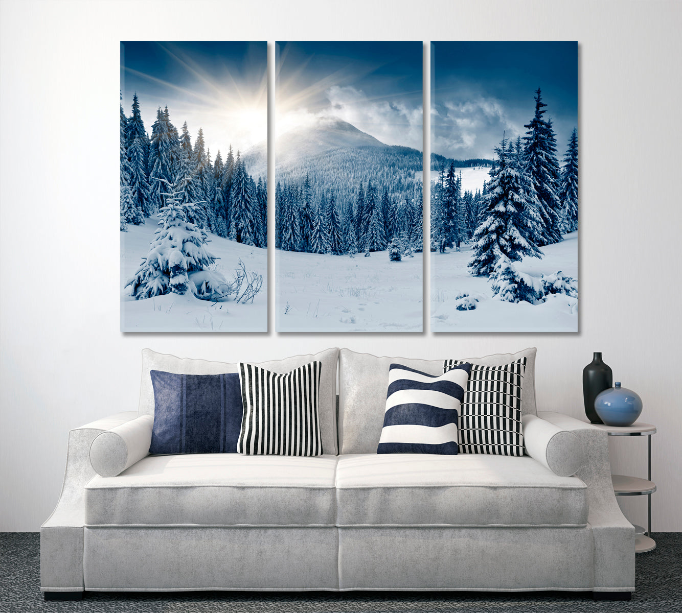 Beautiful Winter Landscape Snow Covered Trees Scenery Landscape Fine Art Print Artesty   