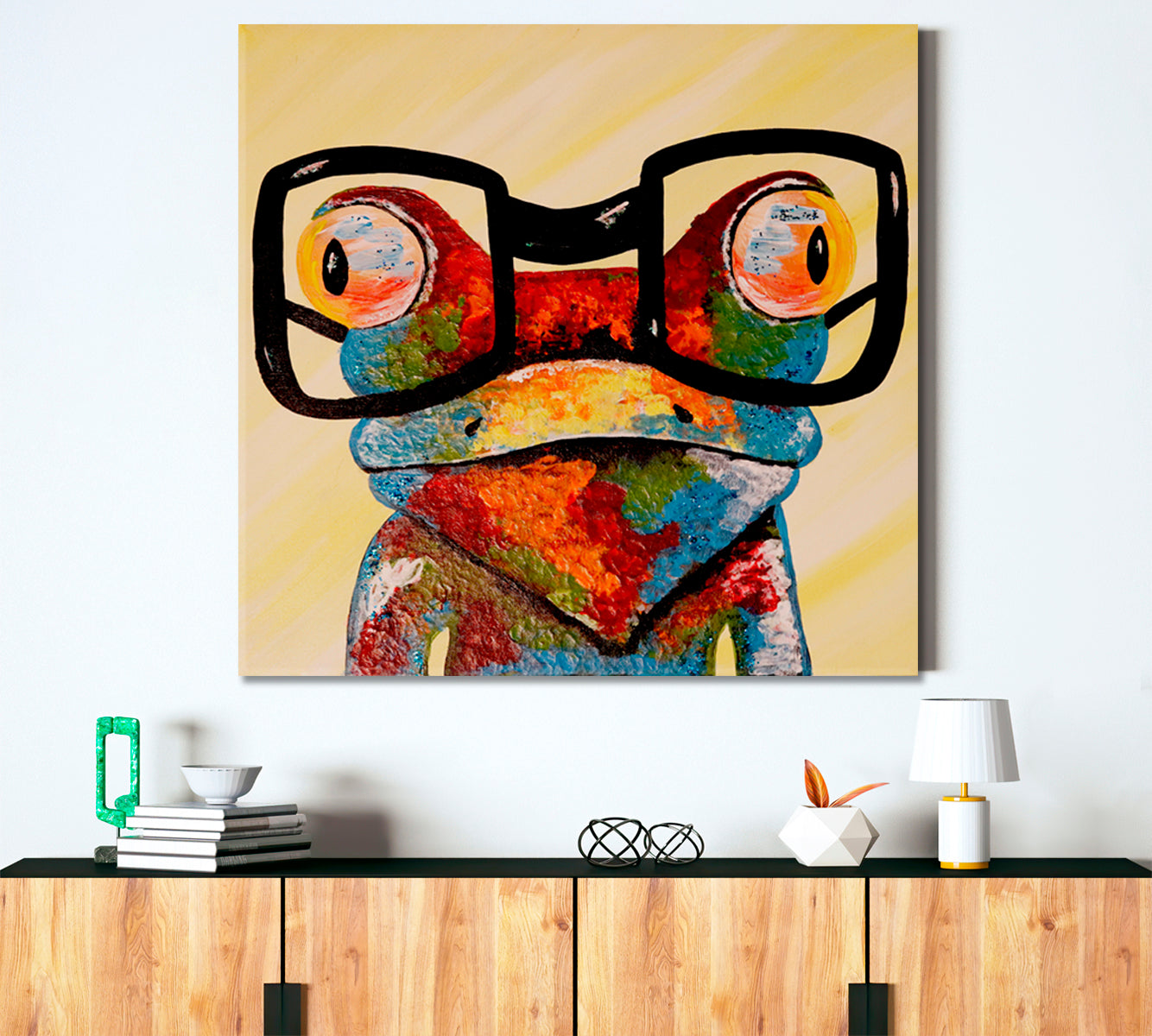 Colorful Bright Frog Animals Canvas Print Artesty   