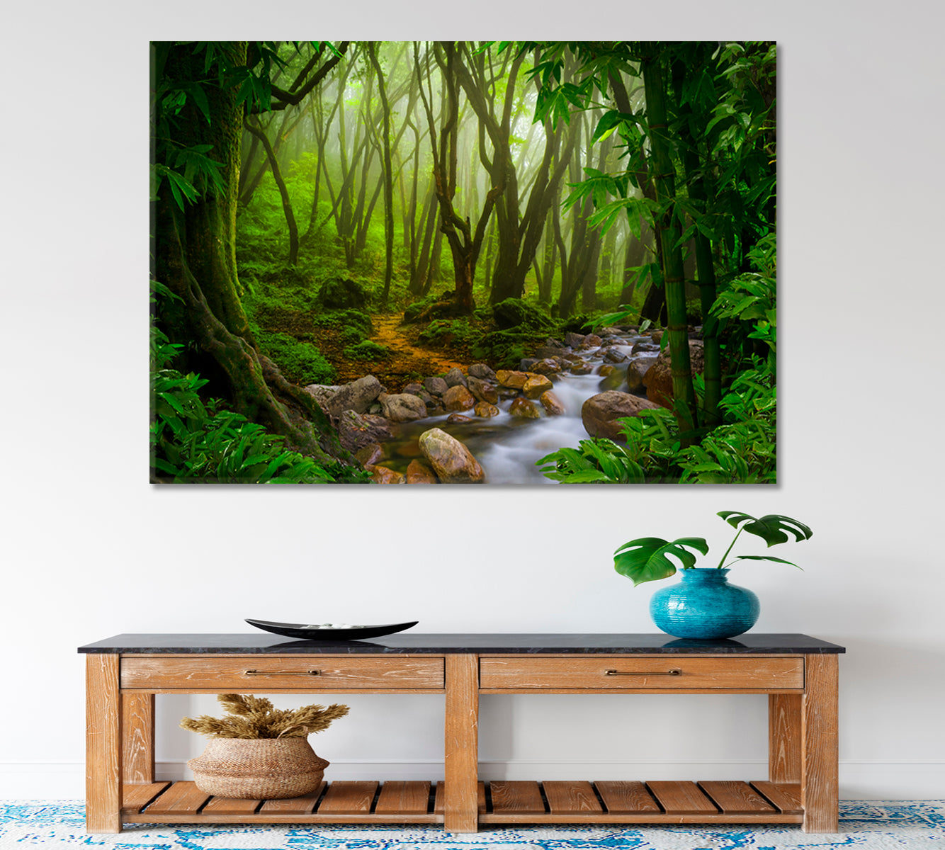 GREEN HOME Deep Tropical Jungles Rainforest Poster Tropical, Exotic Art Print Artesty 1 panel 24" x 16" 
