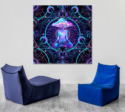 LOTUS POSE Psychedelic Magic Mushrooms Religious Modern Art Artesty   