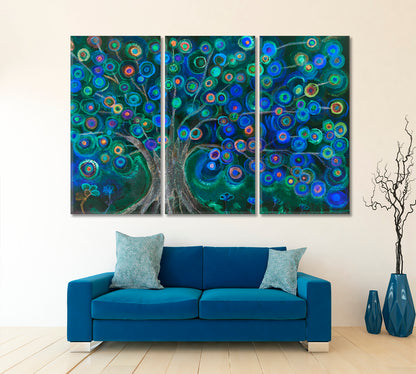 Lollipops Tree At Night Nature Wall Canvas Print Artesty   