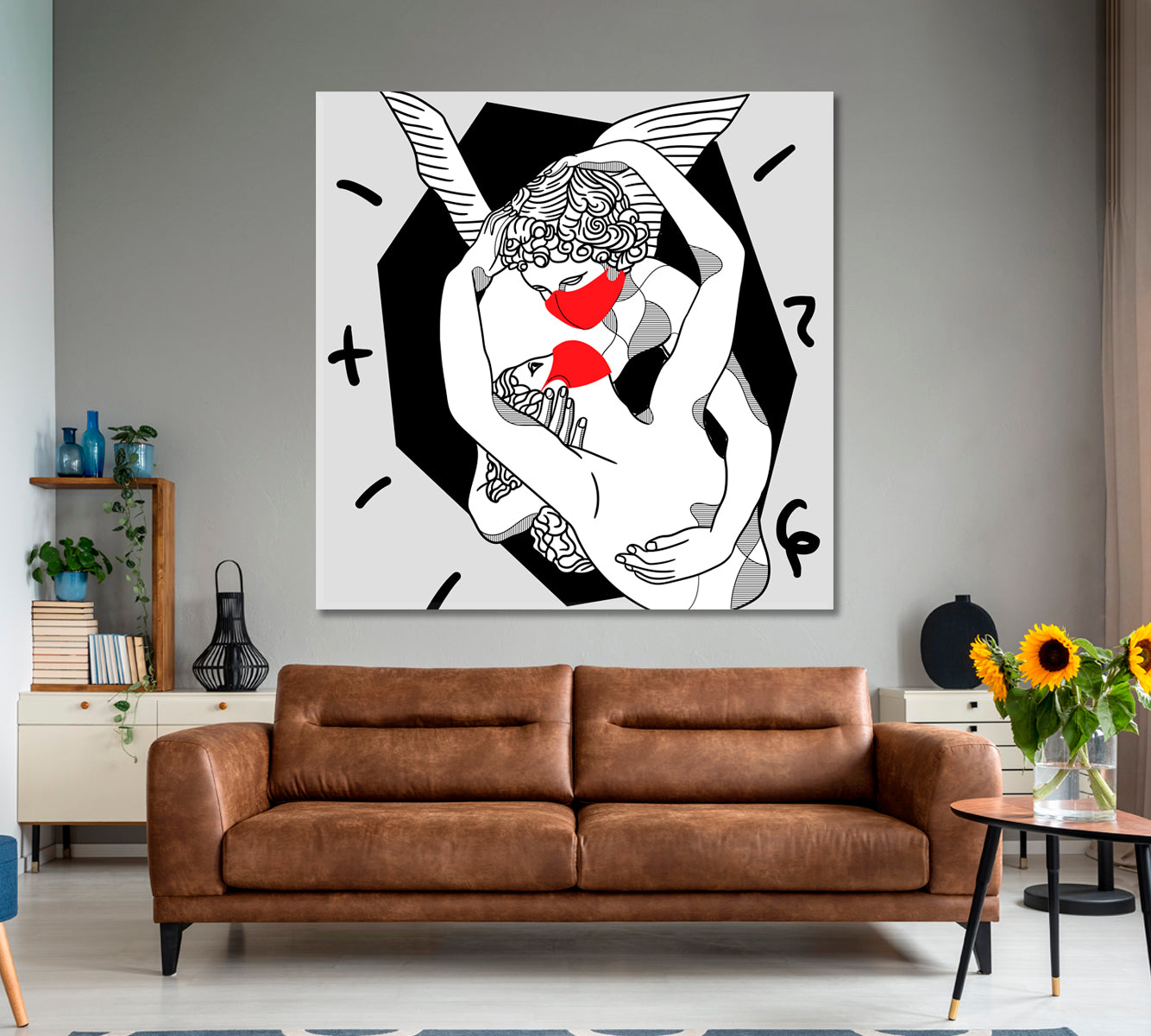 MEDICINE CONCEPT Cupid kiss Wearing Medical Mask Contemporary Art Artesty   