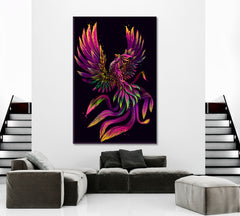 PHOENIX Neon Phoenix Bird Surreal Fantasy Large Art Print Décor Artesty   