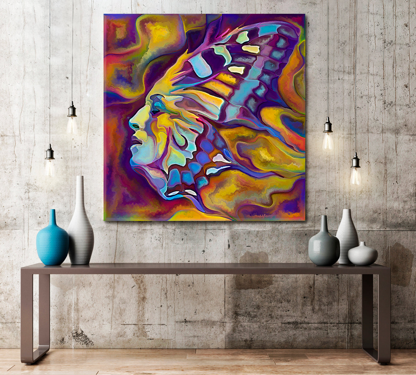 PURPLE DREAM  Abstract Human Portrait As A Butterfly Abstract Art Print Artesty   