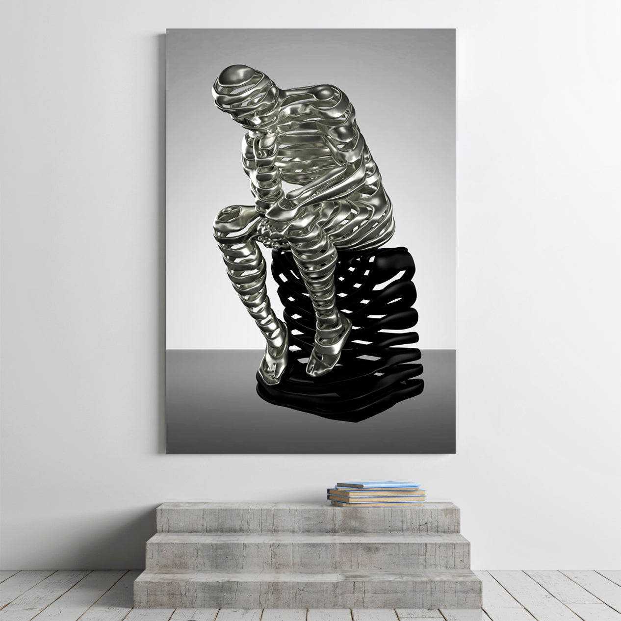 CONSIDERING IDEA 3 D Statue Rodin the Thinker Office Wall Art Canvas Print Artesty   