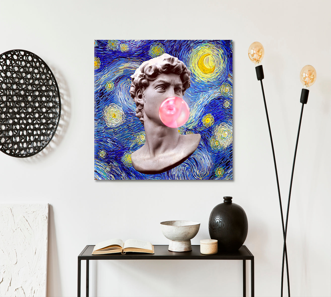 Starry Night David Michelangelo Blows A Bubble Contemporary Art Artesty   