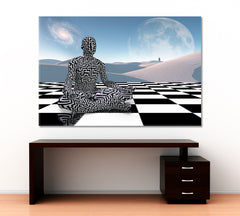 Meditation On a Chessboard Surrealism Surreal Fantasy Large Art Print Décor Artesty   