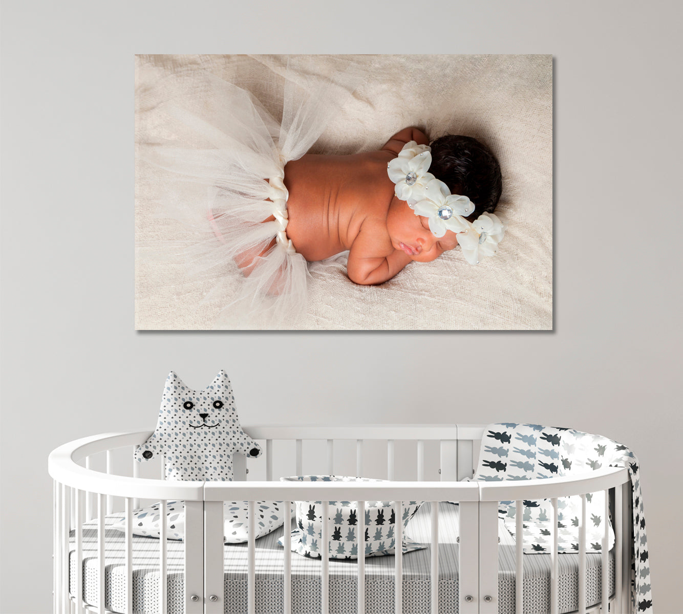 PEACEFUL SLEEP Sweet Newborn Baby Girl Kids Room Canvas Art Print Artesty 1 panel 24" x 16" 