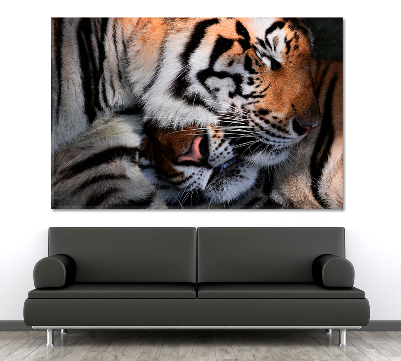 WILD LOVE Tiger Hug Animals Canvas Print Artesty   