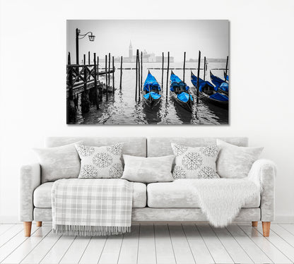 Venice Italy Typical Gondolas Cities Wall Art Artesty 3 panels 36" x 24" 