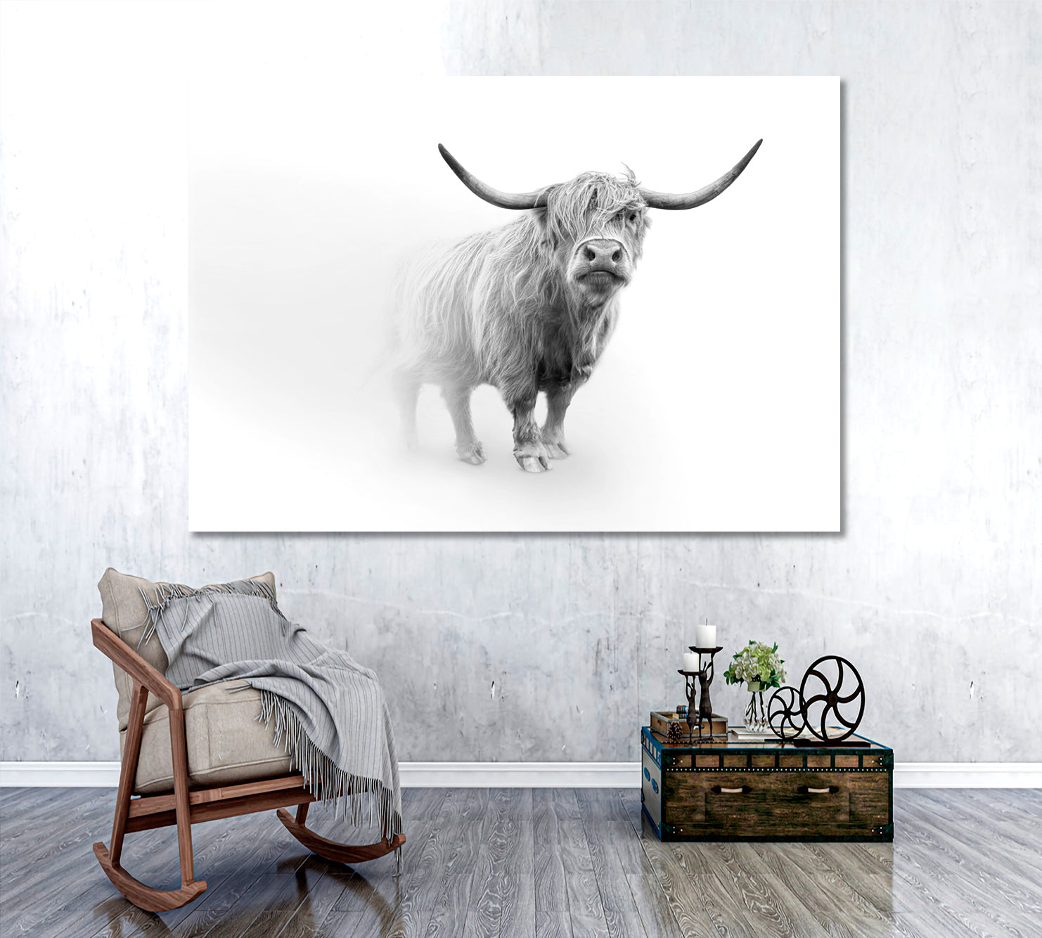 Young Scottish Highland Cattle Cow Animals Canvas Print Artesty   