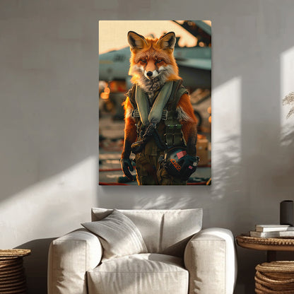 Aviation Fox Pilot Canvas Prints Artesty