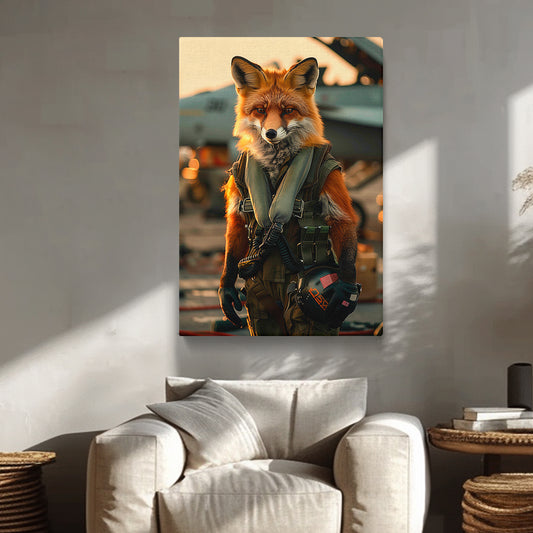 Aviation Fox Pilot Canvas Prints Artesty