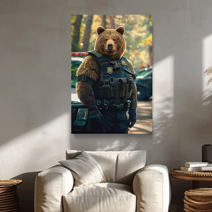 Grizzly Bear Police Officer Canvas Prints Artesty