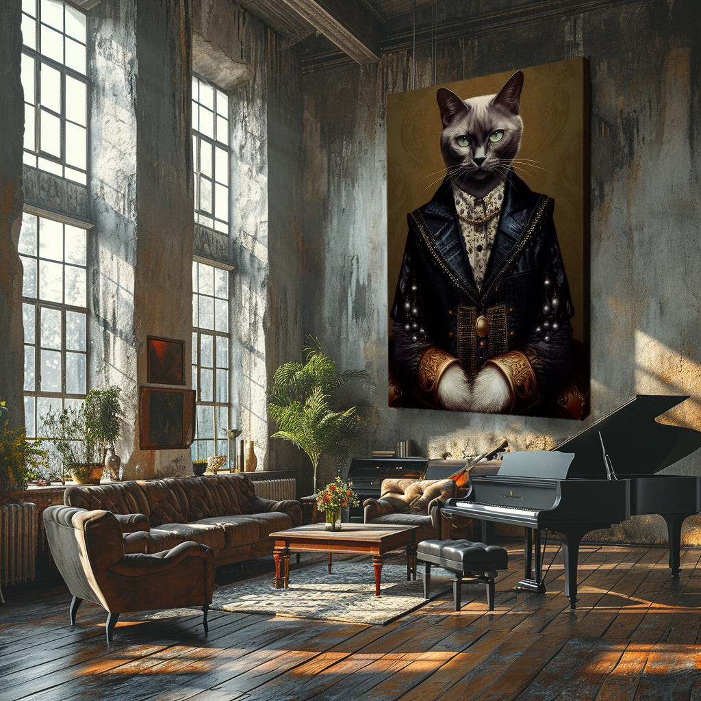 Cat with Elegant Outfit Canvas Prints Artesty