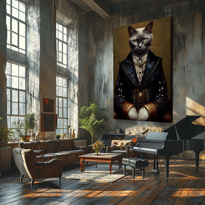 Cat with Elegant Outfit Canvas Prints Artesty