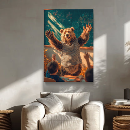 Playful Bear Teacher Canvas Prints Artesty