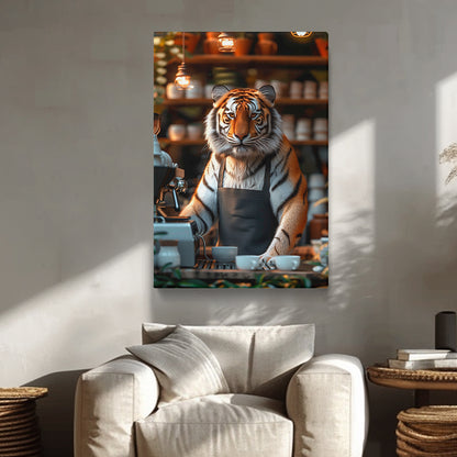 Barista Tiger Canvas Prints Artesty
