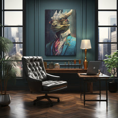 Chic Dragon in Suit Canvas Prints Artesty 1 Panel 24"x36" 