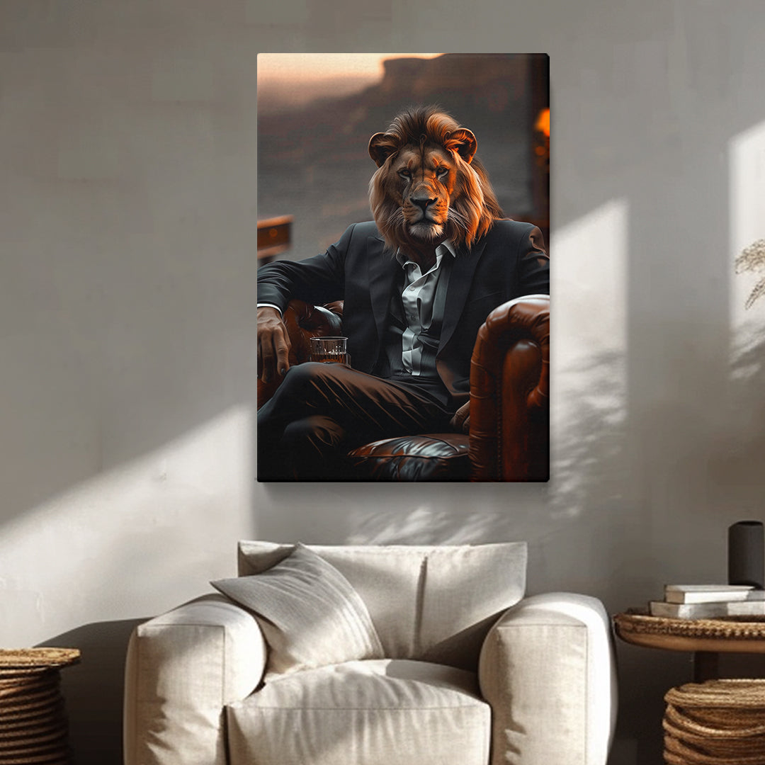 Lion Boss Canvas Prints Artesty 1 Panel 16"x24"