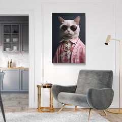Cat with Sunglasses Canvas Prints Artesty 1 Panel 35"x55" 