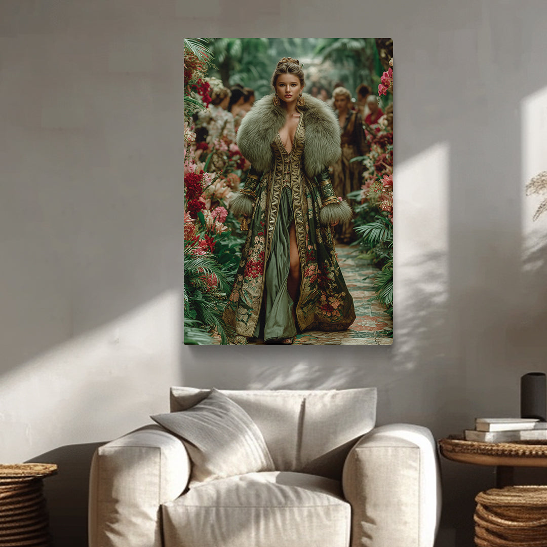 Floral Fashion Queen Portrait Canvas Prints Artesty