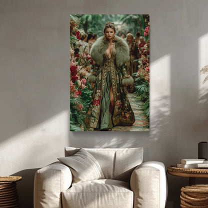 Floral Fashion Queen Portrait Canvas Prints Artesty