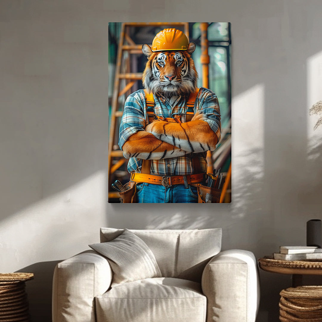 Confident Builder Tiger Canvas Prints Artesty