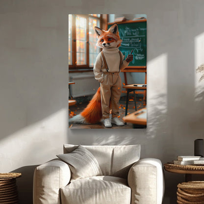 Teacher Fox in Classroom Canvas Prints Artesty