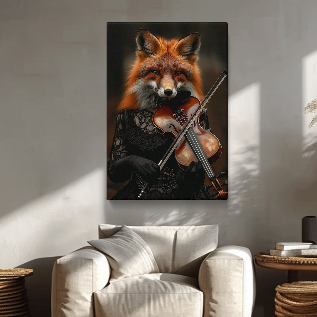 Fox Playing Violin Canvas Prints Artesty
