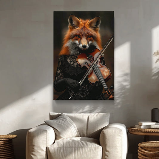 Fox Playing Violin Canvas Prints Artesty