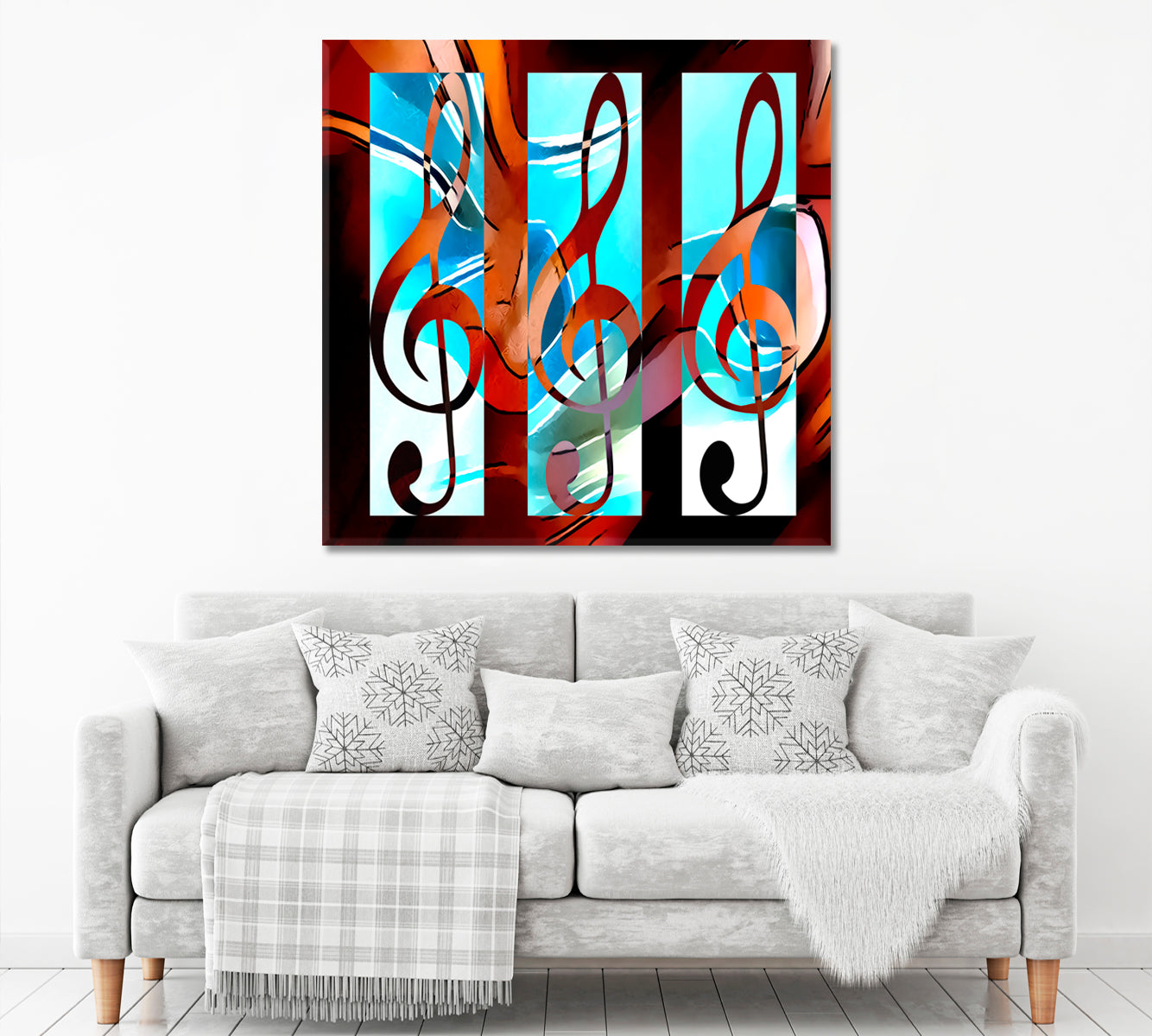 Treble Clef Music Notes Abstract Modern Design Music Wall Panels Artesty   