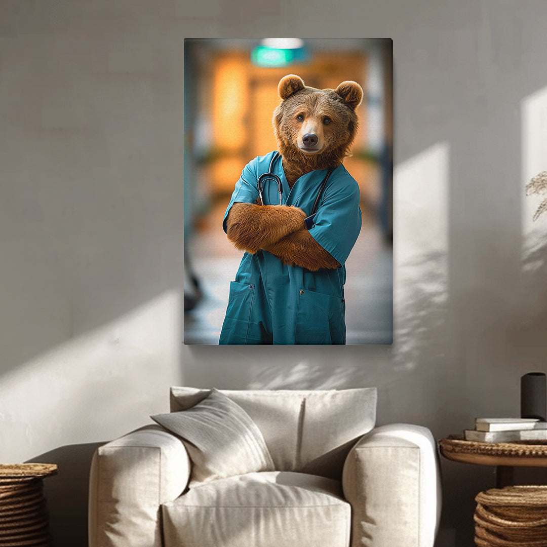 Confident Bear Doctor Canvas Prints Artesty