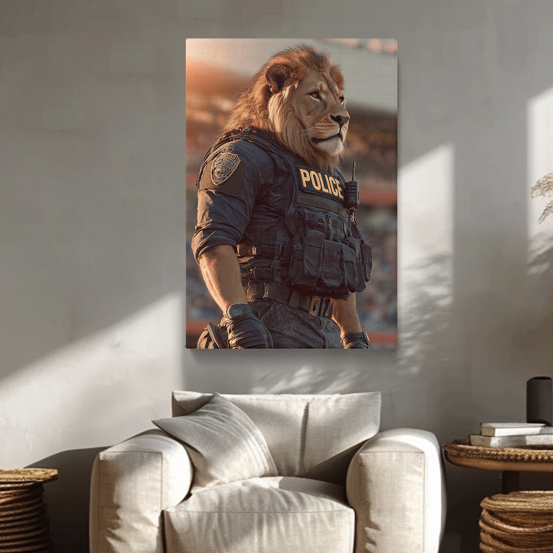 Lion Police Officer Canvas Prints Artesty