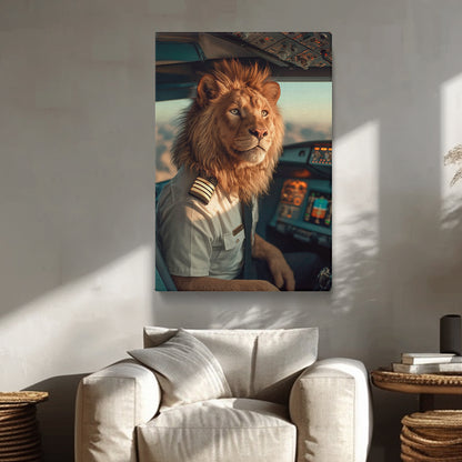 Lion Pilot Canvas Prints Artesty