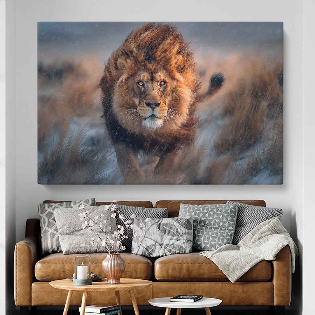 Running Lion Animals Canvas Print Artesty 1 panel 24" x 16"