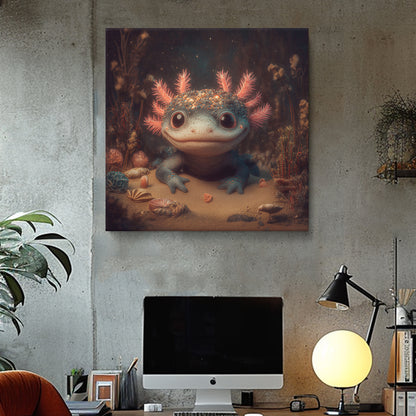 Cute Fantasy Axolotl Contemporary Art Artesty