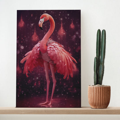 Flamingo in Sparkling Dress Canvas Prints Artesty