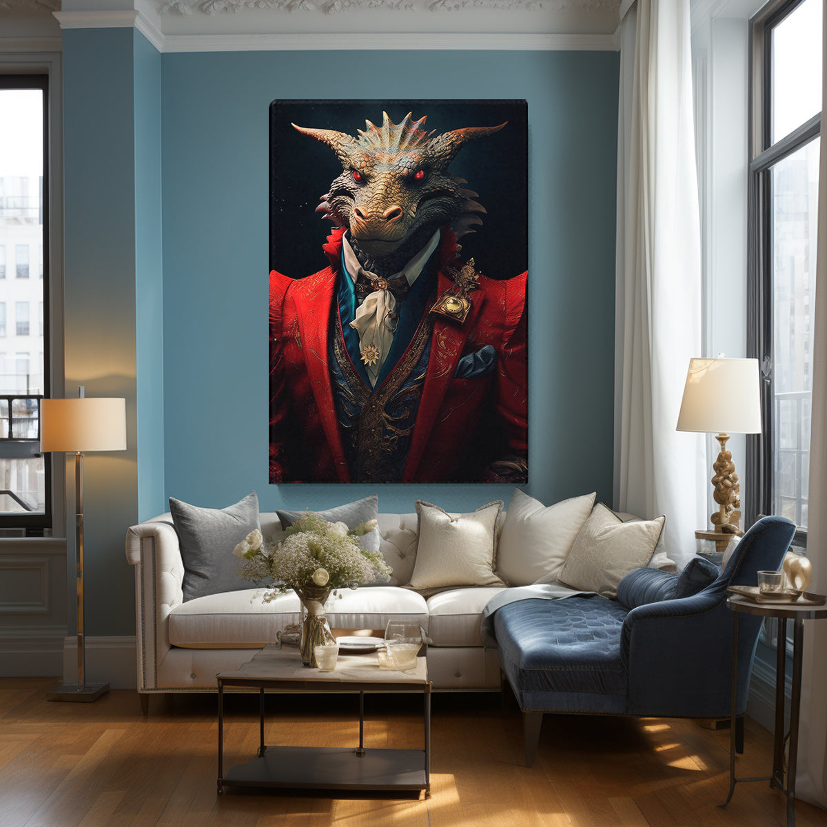 Noble Dragon in Red Suit Canvas Prints Artesty