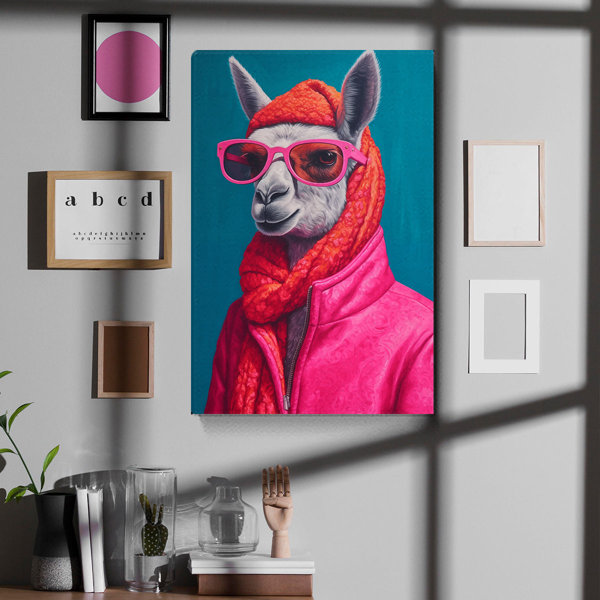 Llama in Pink Glasses Canvas Prints Artesty