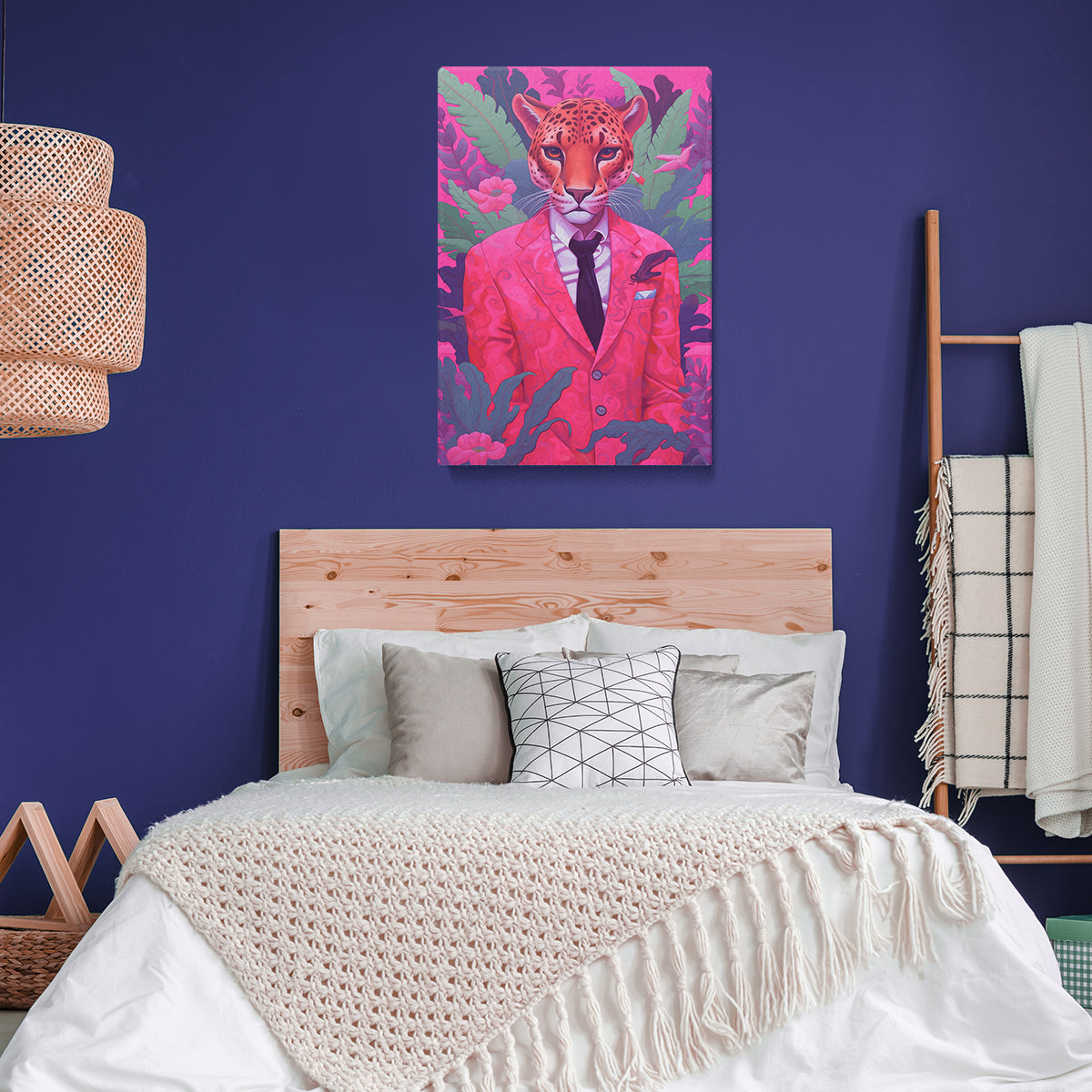 Leopard in Pink Suit Jungle Canvas Prints Artesty