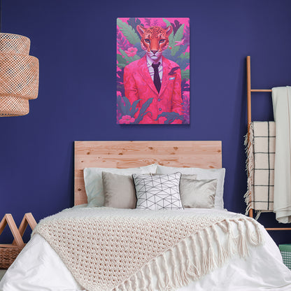 Leopard in Pink Suit Jungle Canvas Prints Artesty