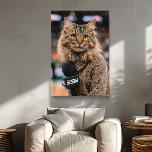 Reporter Cat Canvas Prints Artesty