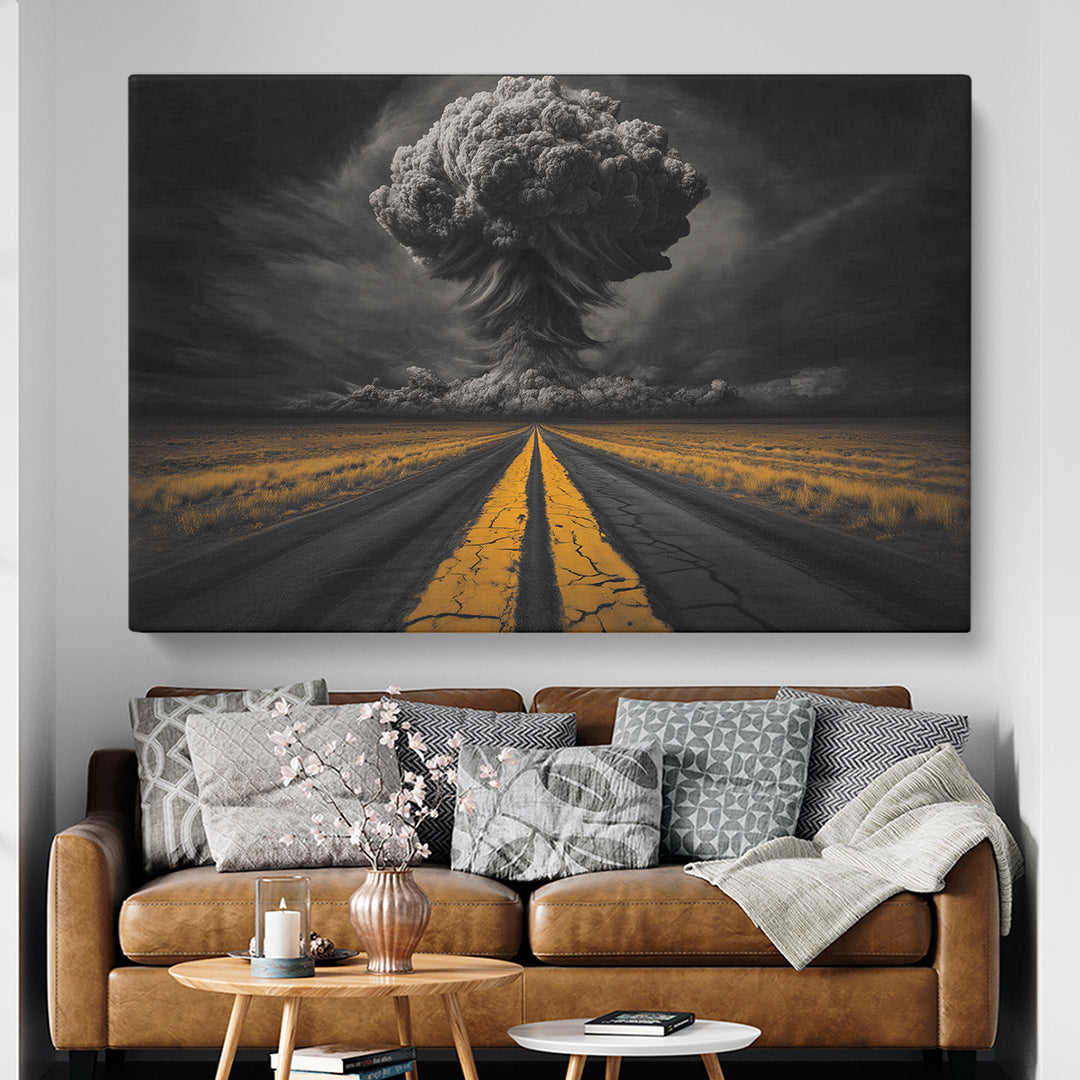 Cracked Road and Tornado Animals Canvas Print Artesty 1 panel 24" x 16"