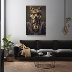 Wolf in Business Attire Art  Artesty 1 Panel 30"x46" 