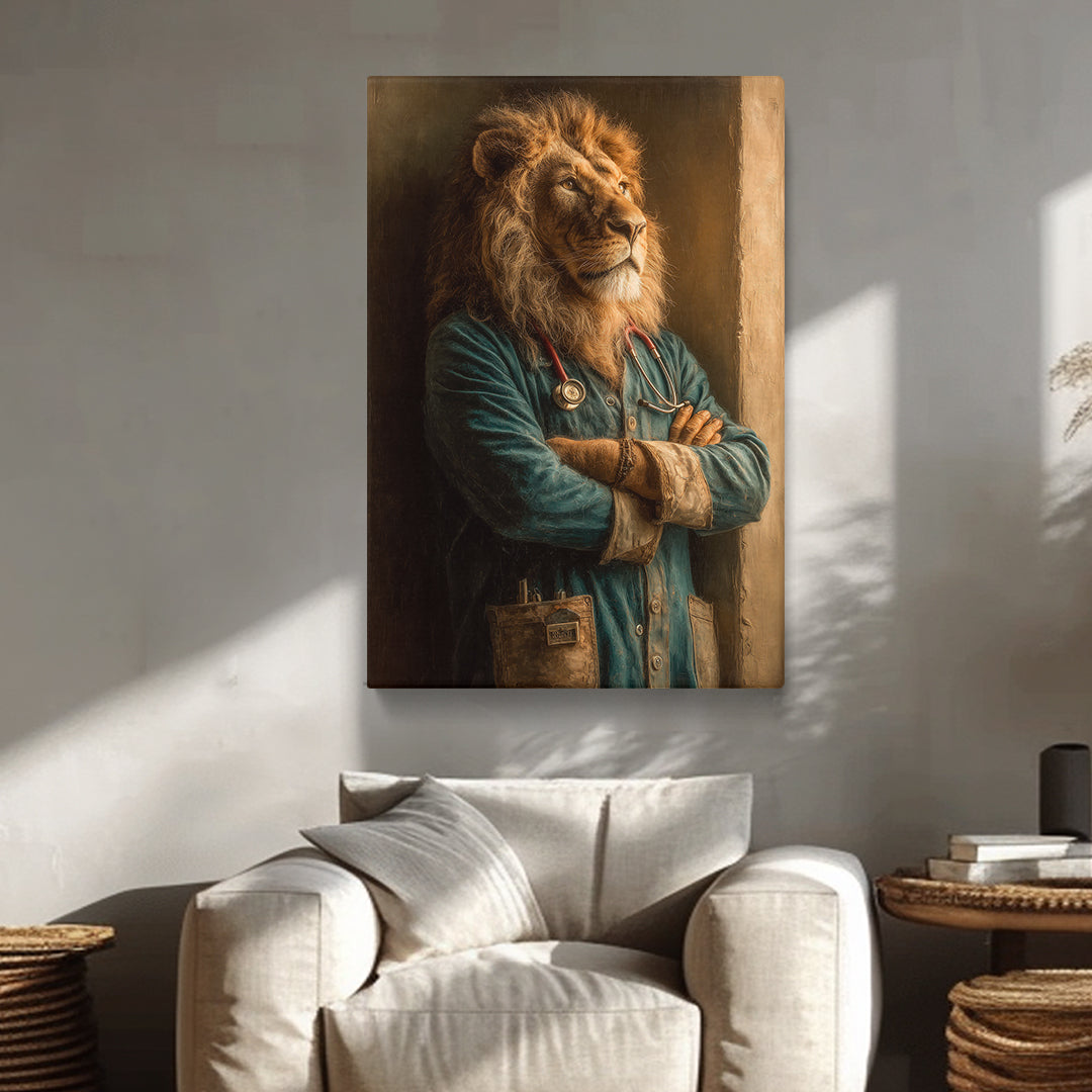 Lion Doctor Portrait Canvas Prints Artesty